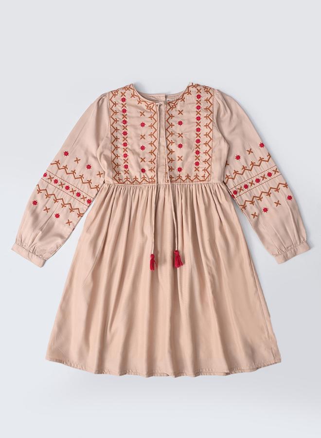 BELLA MODA Embroidered A-Line Dress - Image 2