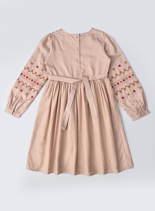 BELLA MODA Embroidered A-Line Dress - Image 3