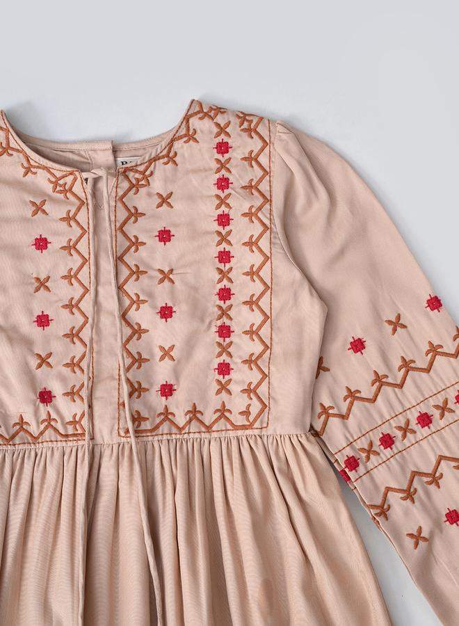 BELLA MODA Embroidered A-Line Dress - Image 4