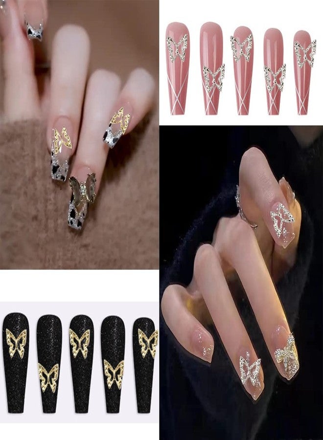 KACHIMOO Gold Butterfly Nail Charms,50 Pieces Nail Charms Nail Butterfly Charms for Acrylic Nails DIY Craft Nail Art Accessories (Gold) - Image 5