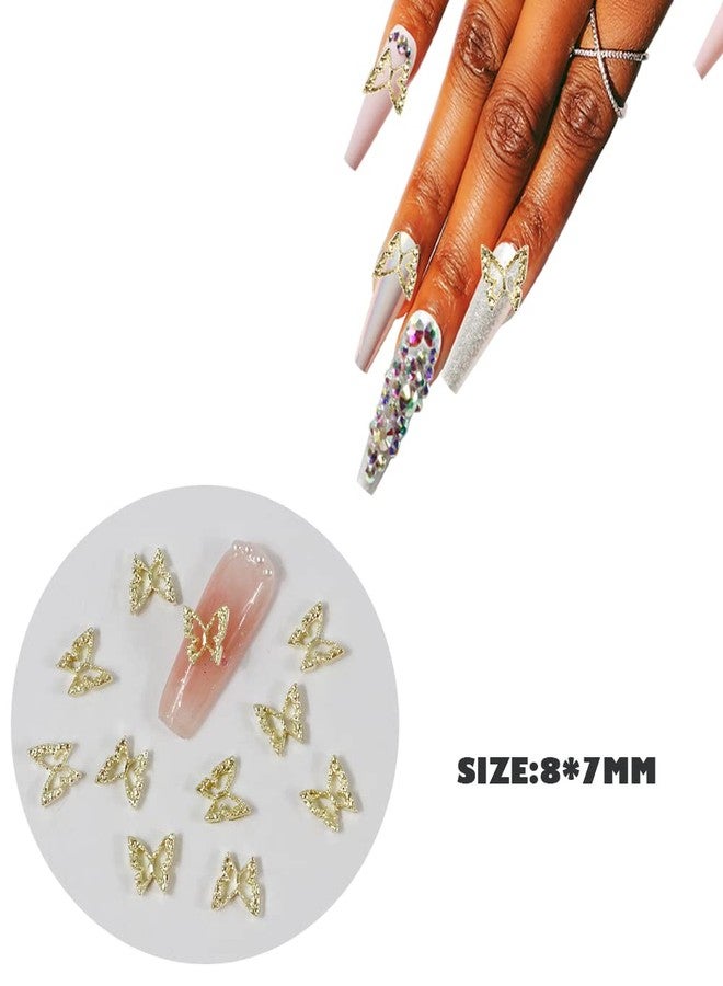 KACHIMOO Gold Butterfly Nail Charms,50 Pieces Nail Charms Nail Butterfly Charms for Acrylic Nails DIY Craft Nail Art Accessories (Gold) - Image 3