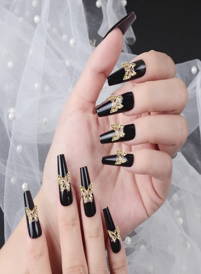 KACHIMOO Gold Butterfly Nail Charms,50 Pieces Nail Charms Nail Butterfly Charms for Acrylic Nails DIY Craft Nail Art Accessories (Gold) - Image 4