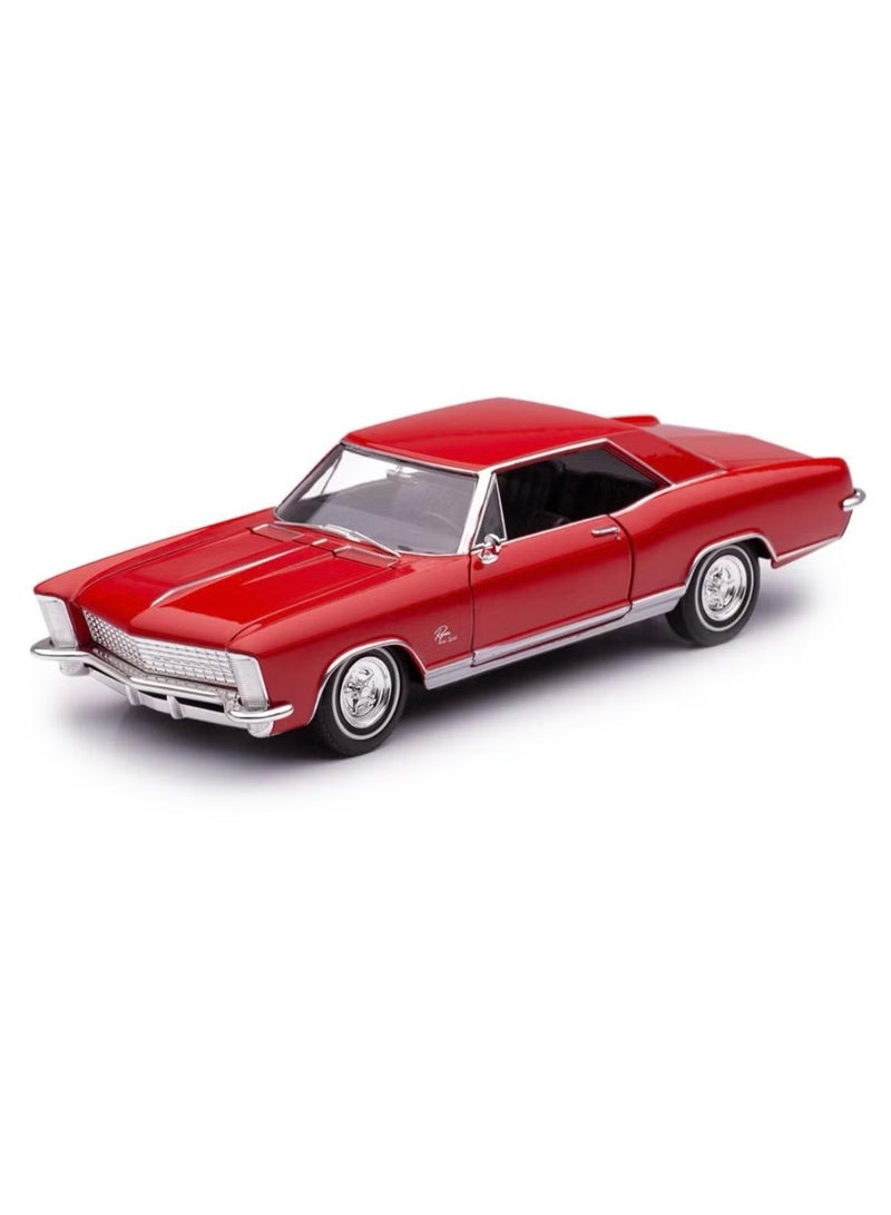 Welly 1:24 Scale -Classic Buick Riviera 1965 Die-Cast Model Car 1:24 Scale – Red – Die-Cast Toy Car for Kids & Collectors - Image 2