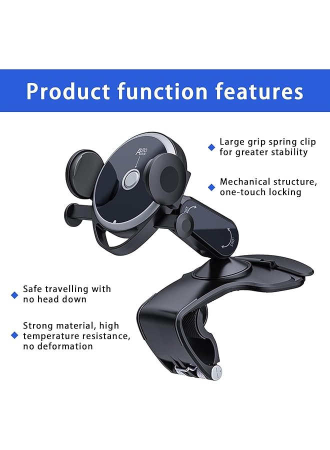 X spring Spring Car Phone Holder Mount, 360 Degree Rotating Dashboard & Windshield Mount With Parking Number Plate, Anti-Slip Grip For Safe Driving, Universal Phone Holder For Most Smartphones - Image 5