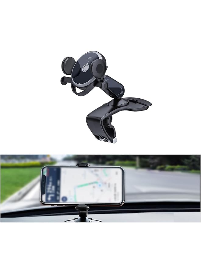 X spring Spring Car Phone Holder Mount, 360 Degree Rotating Dashboard & Windshield Mount With Parking Number Plate, Anti-Slip Grip For Safe Driving, Universal Phone Holder For Most Smartphones - Image 1