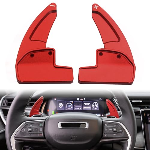 sumaikeji for Jeep Grand Cherokee/Grand Cherokee 4xe(2022-2025), Grand Cherokee L(2021-2025) Dodge Charger Daytona(2024-2025) Steering Wheel Shift Paddle Extension Auto Accessories (Red) - Image 1
