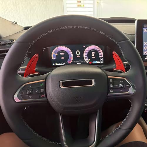 sumaikeji for Jeep Grand Cherokee/Grand Cherokee 4xe(2022-2025), Grand Cherokee L(2021-2025) Dodge Charger Daytona(2024-2025) Steering Wheel Shift Paddle Extension Auto Accessories (Red) - Image 2