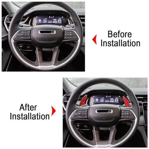 sumaikeji for Jeep Grand Cherokee/Grand Cherokee 4xe(2022-2025), Grand Cherokee L(2021-2025) Dodge Charger Daytona(2024-2025) Steering Wheel Shift Paddle Extension Auto Accessories (Red) - Image 5