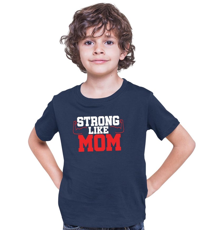 INDISSH Mom Son Matching T-Shirt Combo of 2 | Printed Cotton Tshirts - FAM2_WRN-MS07-NVY-M_KRN-MS07-NVY-7YR NavyBlue - Image 3