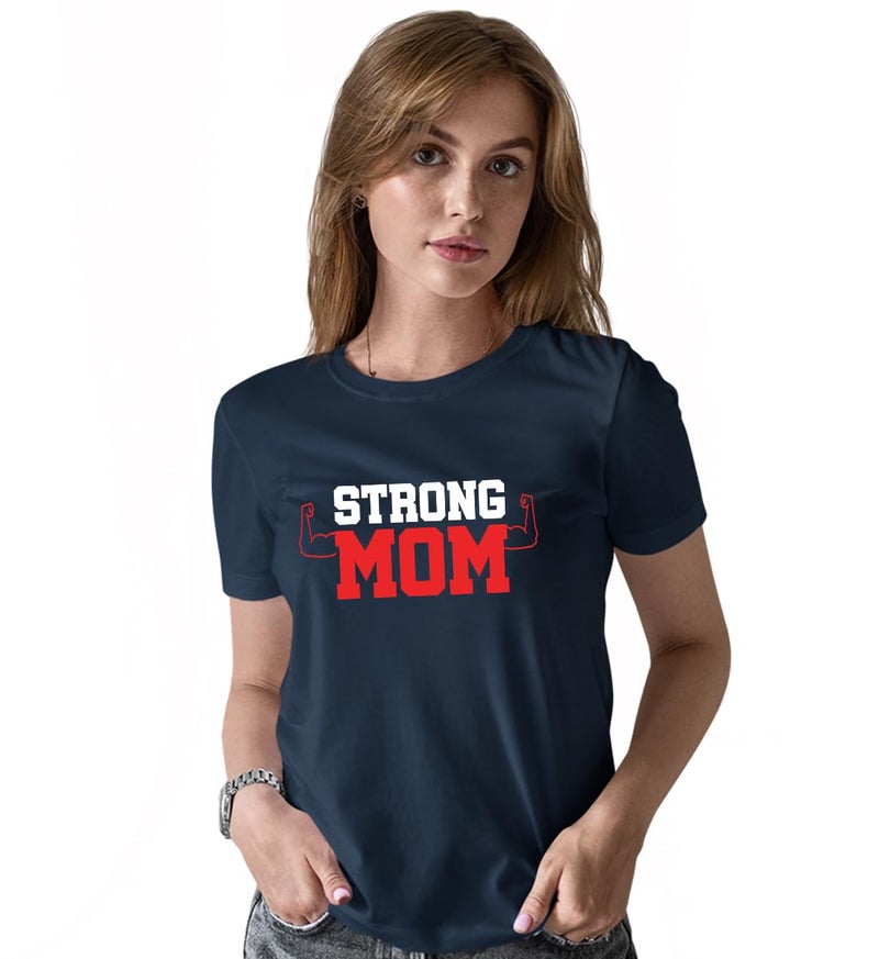 INDISSH Mom Son Matching T-Shirt Combo of 2 | Printed Cotton Tshirts - FAM2_WRN-MS07-NVY-M_KRN-MS07-NVY-7YR NavyBlue - Image 2