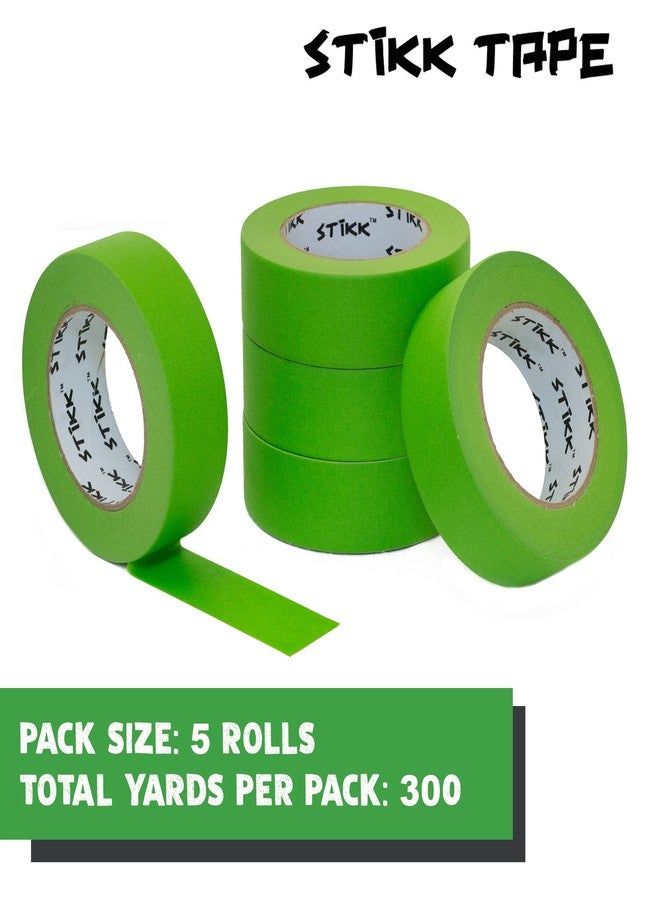 STIKK Painters Tape - 5pk Green Painter Tape - 1.5 inch x 60 Yards - Paint Tape for Painting, Edges, Trim, Ceilings - Masking Tape for DIY Paint Projects - Residue-Free Painting Tape - Image 3
