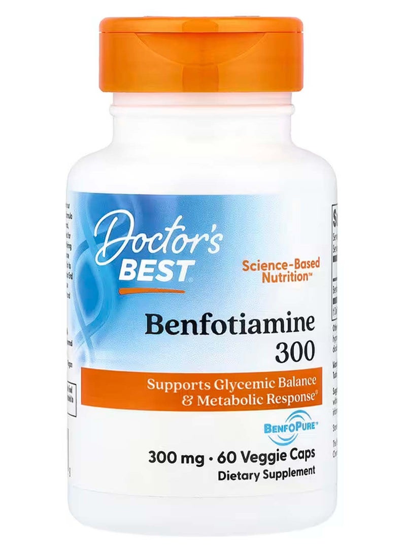 Doctor's BEST Benfotiamine With Benfopure - 60 Veggie Caps 300 Mg - Image 1