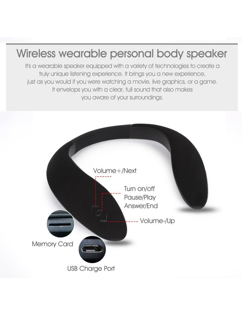 Excefore Bluetooth Headphones Neckband, Neck Bluetooth Speaker Wireless, Wearable Bluetooth Speaker System for Gaming, Movies and Music, True 3D Stereo Surrounding Sound, Built-in Microphone  - Image 5