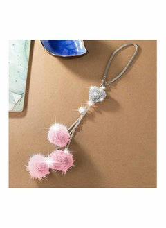 Y&D Bling Car Mirror Accessories For Women And Men Love Heart Pink Plush Ball Rinestones Diamond Crystal Rear View Charms Lucky Hanging  - Image 5