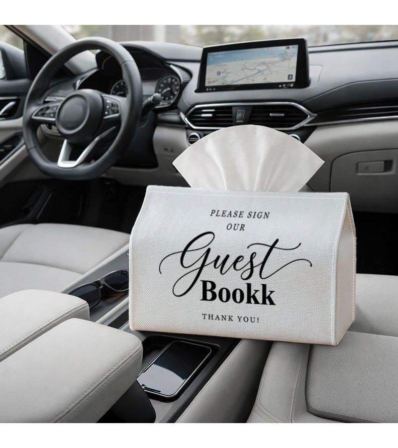 1PC Tissue Box Holder 4.3in for Wedding Guest Book Sign Decorative Fabric Case - Image 4