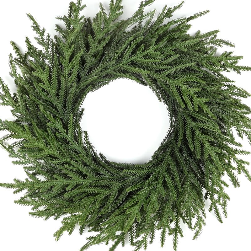 Artgar 26 Inch Pine Wreath - Christmas Wreaths for Front Door - Real Touch Pine Wreath - Large Artificial Green Wreaths for Walls Windows Porches Farmhouse Indoor Outdoor Home Decor - Image 1