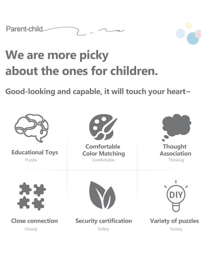 Kids Activity Table, Multi-functional Building Block Table, Toddlers Multi-Functional Educational Study Blocks Table, Building Block Table with 320Pcs Building Blocks, Gift for Ages 3+ - Image 3