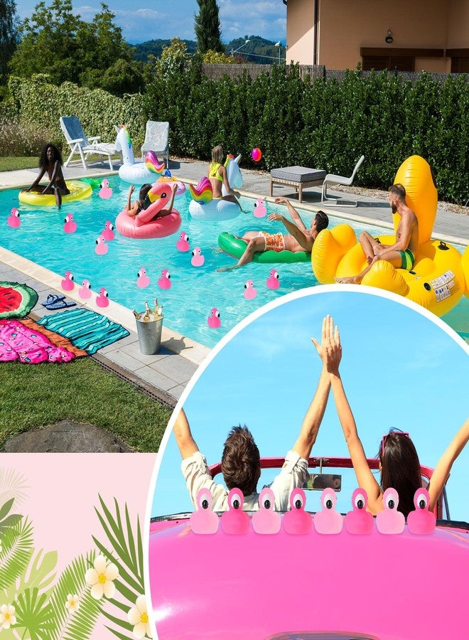 Jerify 100 Pcs Flamingo Rubber Duck Bulk Rose Pink Light Pink Flamingo Bath Floating Toys Summer Beach Rubber Ducks for Shower Toys Party Favors Decor Classroom Prize with Storage Bag - Image 4