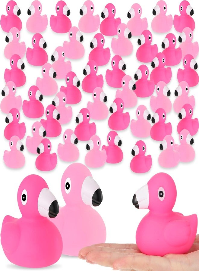 Jerify 100 Pcs Flamingo Rubber Duck Bulk Rose Pink Light Pink Flamingo Bath Floating Toys Summer Beach Rubber Ducks for Shower Toys Party Favors Decor Classroom Prize with Storage Bag - Image 1