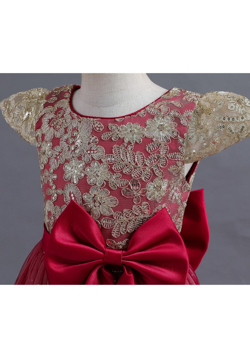 Dress Sleeveless Sequin Wedding Dress Performance Princess Dress Floor-length Long Style Costumes - Image 3