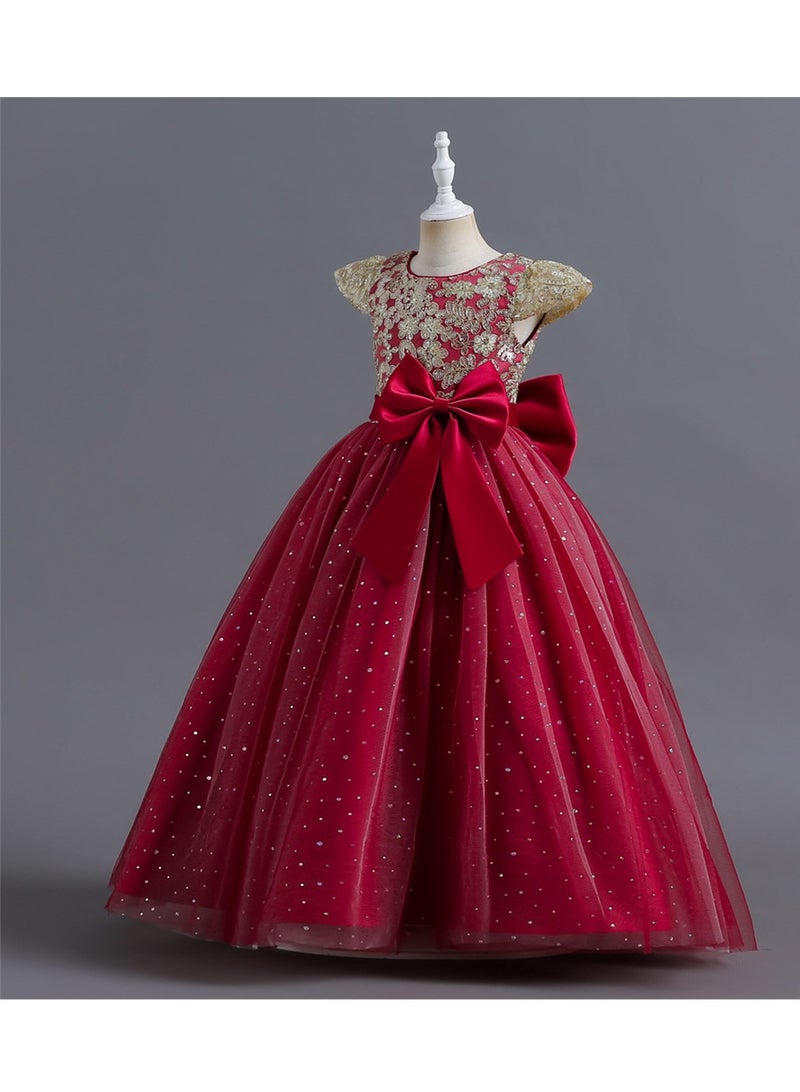 Dress Sleeveless Sequin Wedding Dress Performance Princess Dress Floor-length Long Style Costumes - Image 4