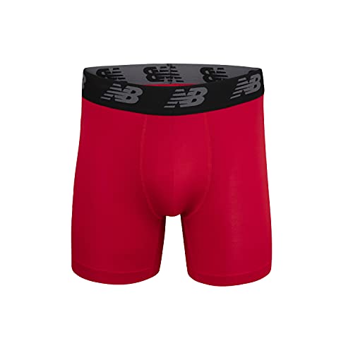 New Balance Men's Performance 5" No Fly Boxer Brief, 4-Pack, Team Royal/Team Red/Pig/Thunder, Large (NB3017-4) - Image 2