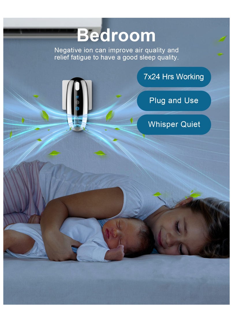 Generic - Home Air Purifiers with Ionizer, Plug,in Design for Bedroom and Bathroom, Effective Odor and Dust Removal, Ideal for Pet Owners, Two Operating Modes - Image 1
