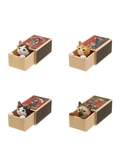 Generic Cute Elephant Slide Cat Box Egg Hamburger Sandwich Cat Fried Shrimp Cat Mini Food Play Ornaments Toy Doll-color:4 Types Of Match Cats  - Image 1