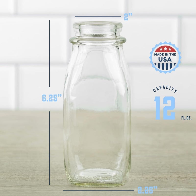 kitchentoolz Salad Dressing Shaker Bottle – 12oz Glass Bottle with Silicone Pour Spout and Tamper-Proof Lid for Sauces and Marinades - Pack of 4 - Image 4