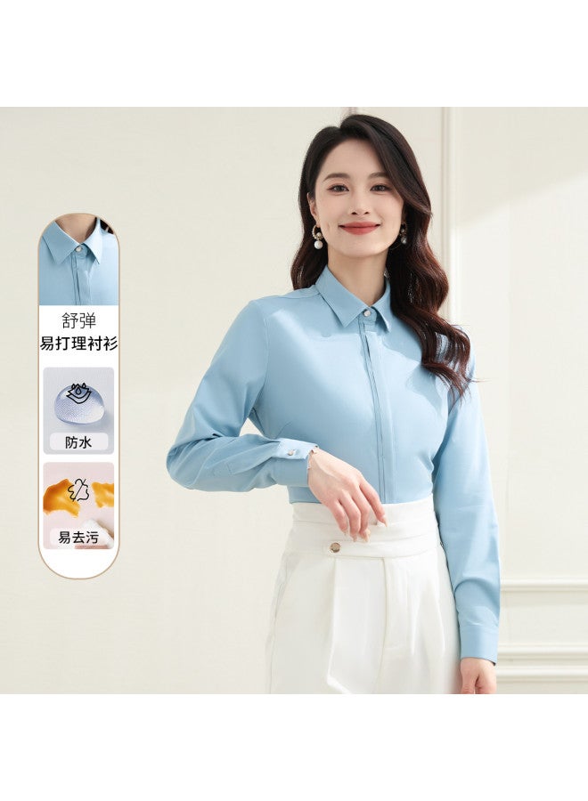 ROMON قميص نسائي بأكمام طويلة، ملابس رسمية للعمل، بلوزة متعددة الاستخدامات للتنقل للنساء - Image 2