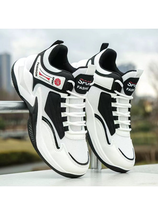 Men's Lace-up Chunky Sneakers, Athletic Shoes, Shock Absorbing And Breathable Shoes For Running Basketball Workout Gym