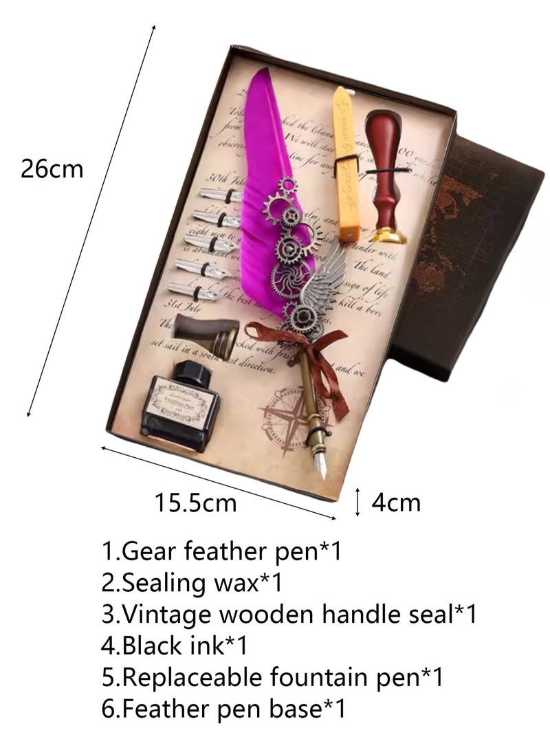 Creative And Practical, Niche High-end Gigh-value Feather Pen (Purple) - Image 3