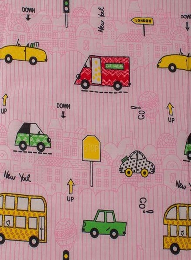 Mittenbooty® Baby Soft Quilted Cotton Sleeping mat Changing Sheet for New Born | Infant | Toddler Pack of 3 (Cartoon_Pink) - Image 3