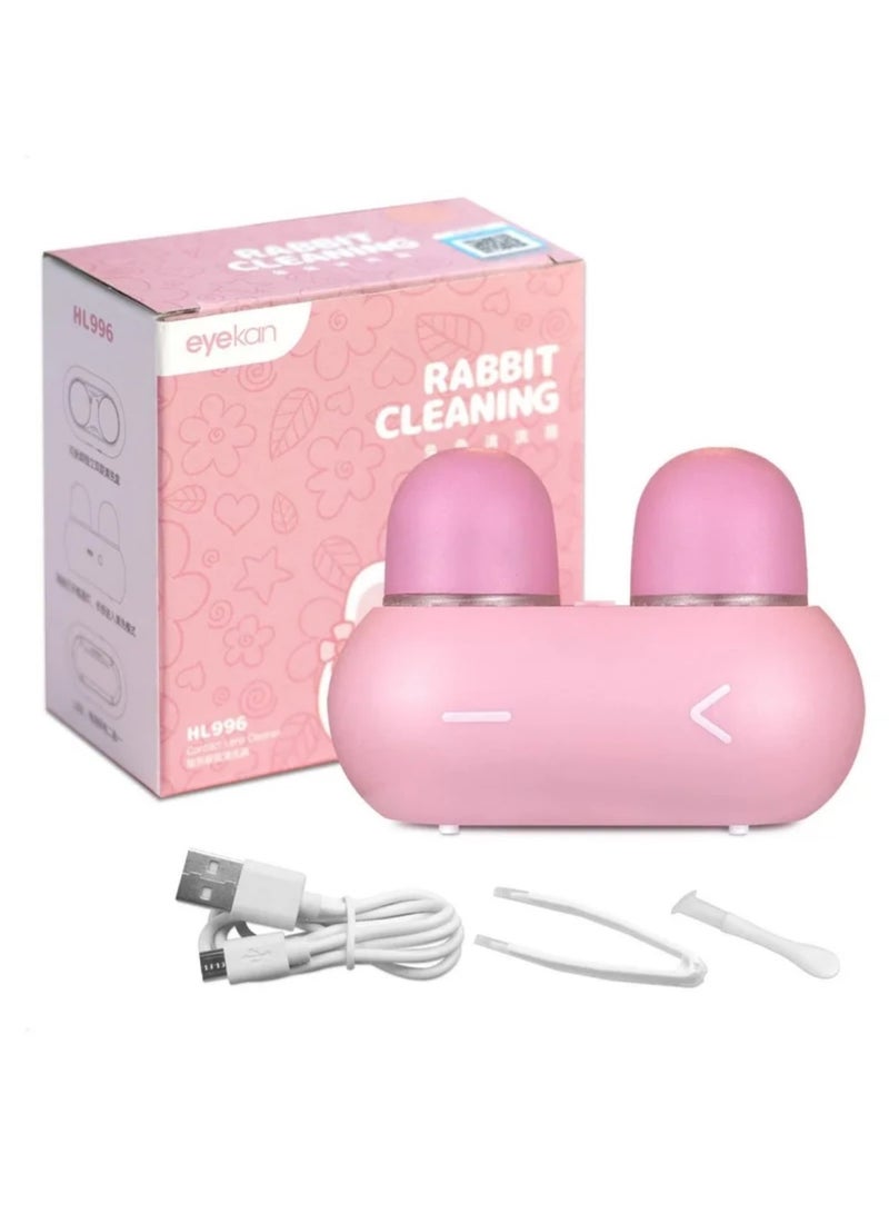 Contact Lens Cleaning Machine, Portable Ultrasonic Electric Contact Lens Care Box, Cute Appearance, Safe Material, No Damage to Lenses, Long Battery Life, Suitable for Home and Going Out (Pink) - Image 1