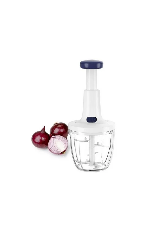 PARFAIT Manual Press Durable Vegetable Chopper White and Clear 900 ml A398-C