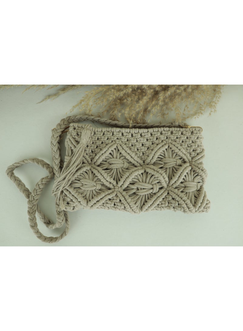 انتيكيانو شنطة كتف حريمي صغيرة بخيوط مكرمية - Image 2