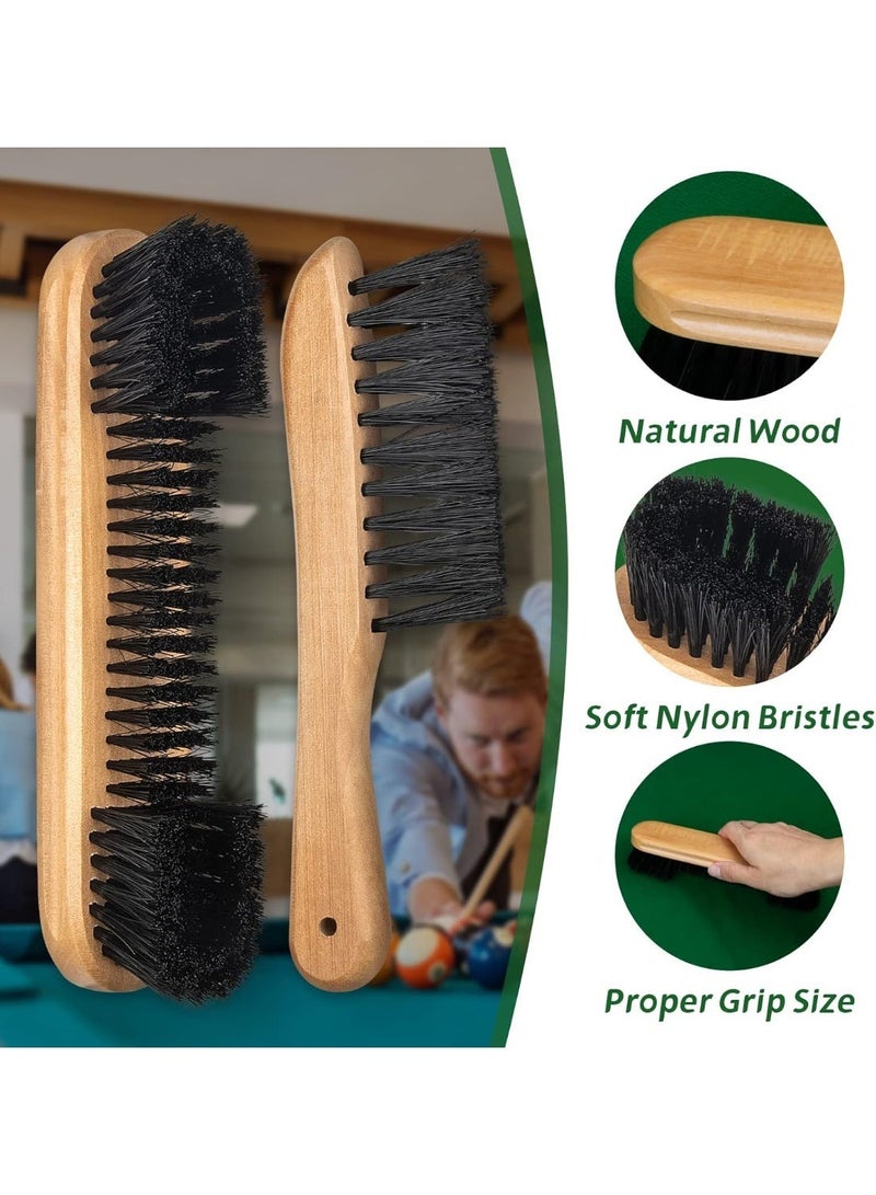 Pool Table Brush Cleaner Kit with 3 Tools, Brush Made of Pure Solid Wood and Nylon Bristle, Snooker Accessories for Snooker Table - Image 1
