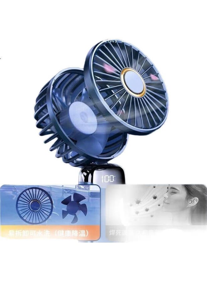 Hboalg Portable Mini Fan With Foldable Stand Usb Mini Fan Multi-Function Digital Display Long Standby Student Dormitory Office Charging Portable Small Fan White - Image 2