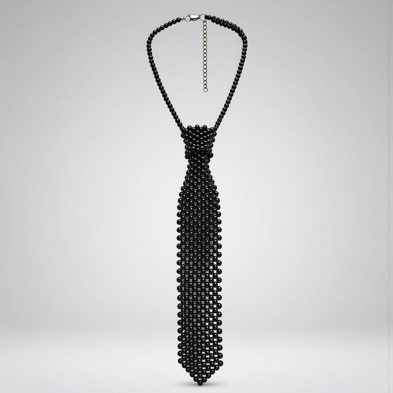 Women Fashion Pearl Beaded Tie Unisex Style For All Age Groups Teen Adult Lady - Image 4