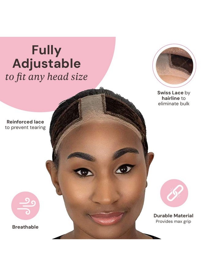 MILANO COLLECTION Wigrip, Premium Lace Wig Band for Women, Fully Adjustable & Reinforced Lace Wig Grip Band by Hairline, Comfortable and Secure Glueless Velvet Headband, Chocolate Brown - Image 3