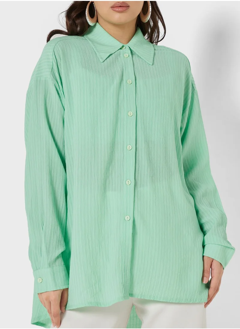 Nocturne Crop Top & Button Down Shirt Set