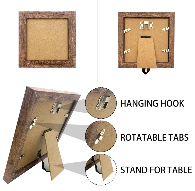 Lekaiya 5x5 إطارات الصور مجموعة من 2 مربع رفي - Image 3
