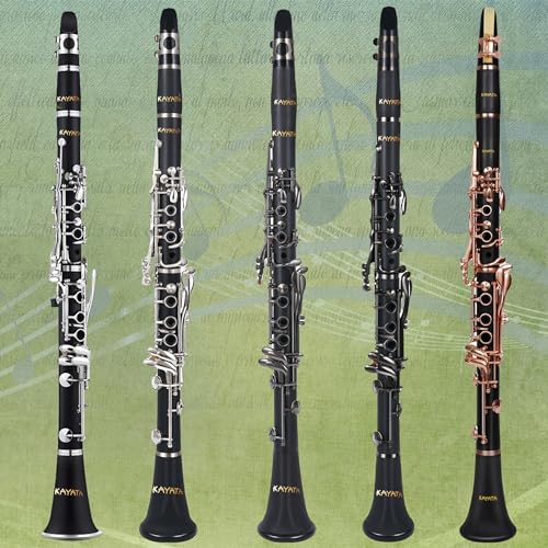 KAYATA B Flat Clarinet - Student Black Nickel Plated With Reed, Cleaning Kit, and Canvas Case - Image 2