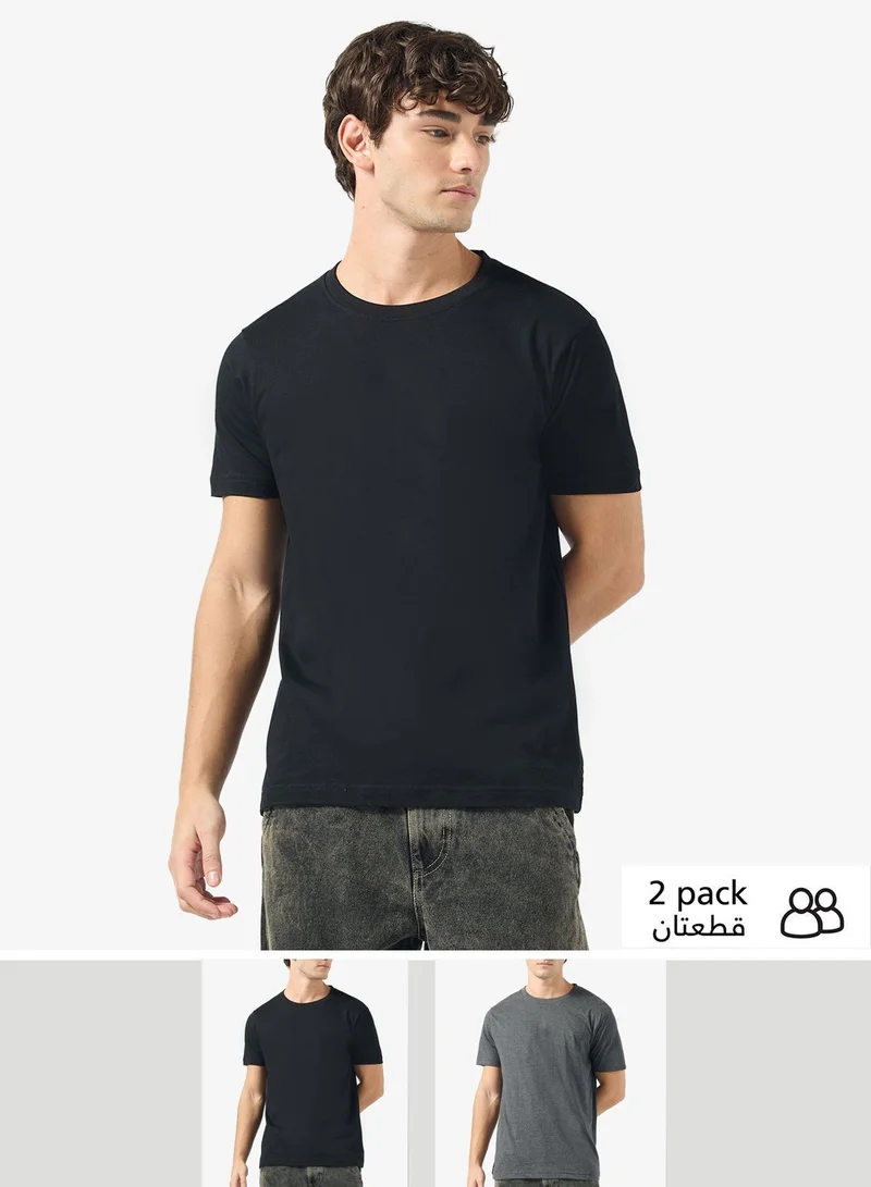 Seventy Five Basics Pack of 2 Round Neck T-Shirt