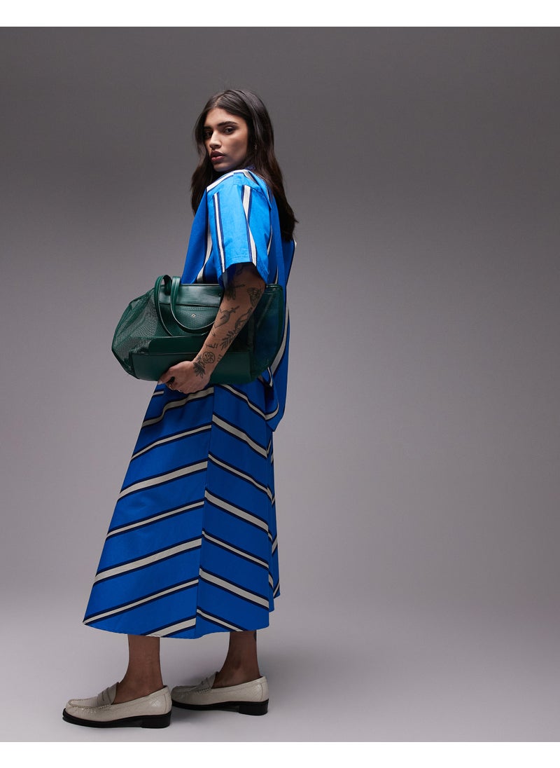 TOPSHOP Topshop co-ord poplin chevron stripe full skirt in  - Image 5