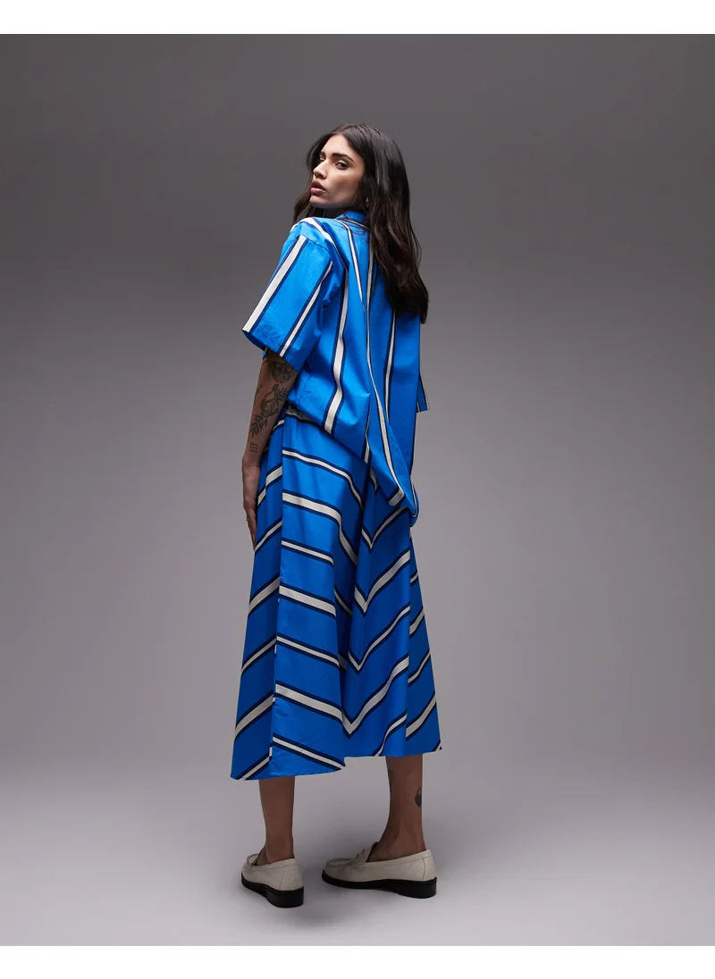 توب شوب Co-Ord Poplin Chevron Stripe Full Skirt