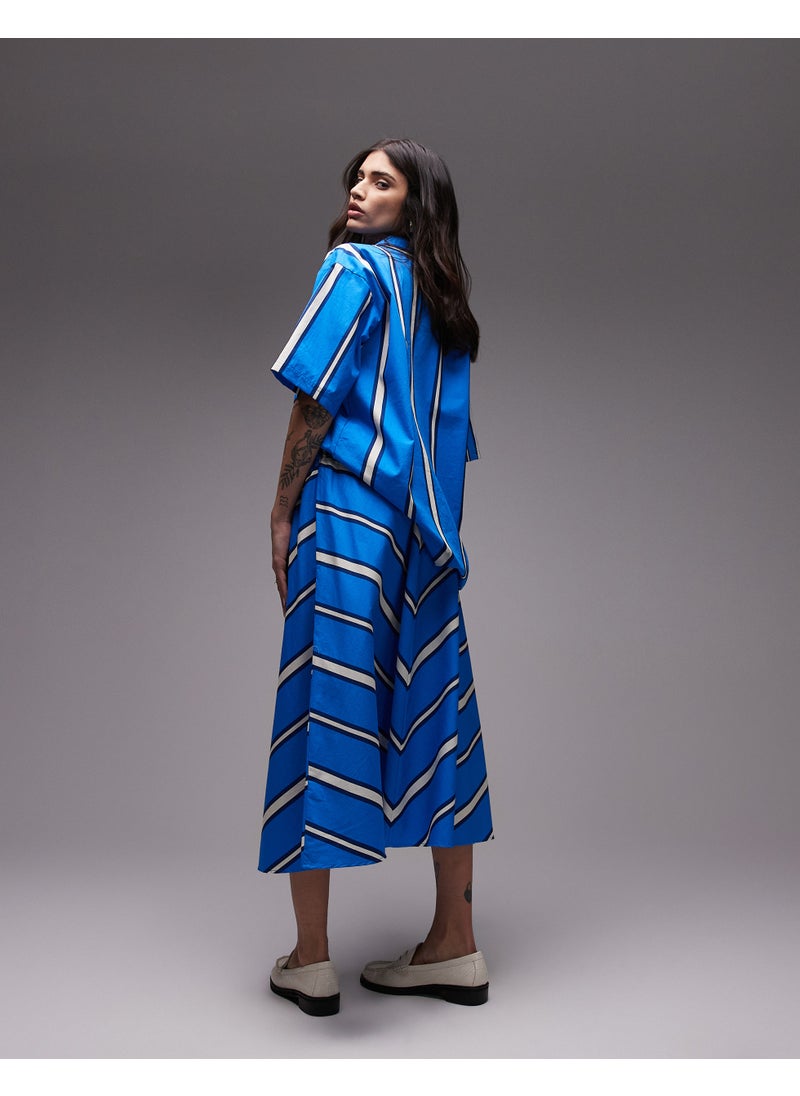 TOPSHOP Topshop co-ord poplin chevron stripe full skirt in  - Image 2