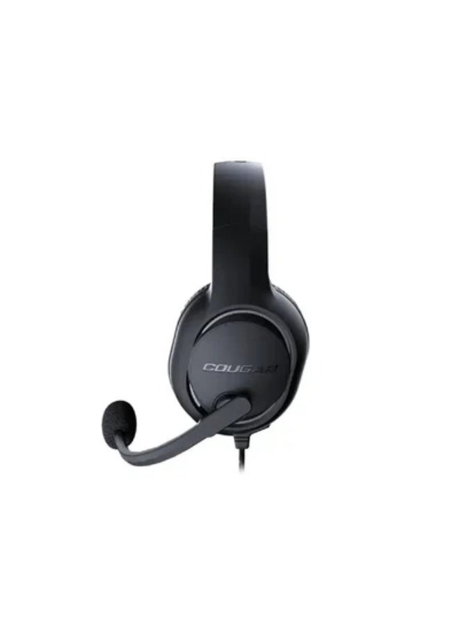 كوجار سماعة ألعاب كوغار HX330 فوق الأذن - أسود سماعات رأس ستيريو سلكية مزودة بمحركات 50 مم، وميكروفون 9.7 مم بتقنية إلغاء الضوضاء، ووسادات أذن من إسفنج الذاكرة، وعصابة رأس قابلة للتعديل، وإضاءة RGB - Image 3