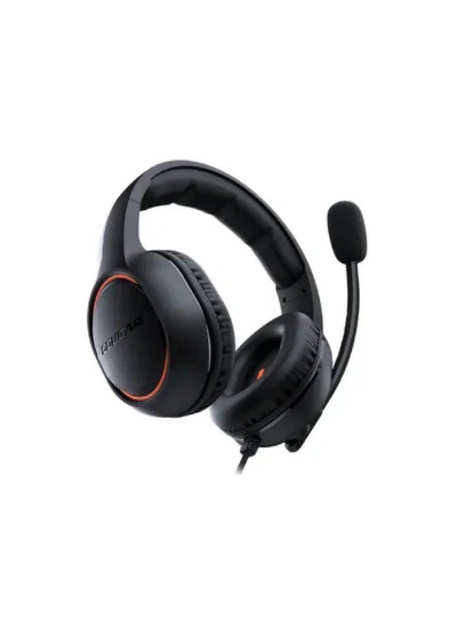 كوجار سماعة ألعاب كوغار HX330 فوق الأذن - أسود سماعات رأس ستيريو سلكية مزودة بمحركات 50 مم، وميكروفون 9.7 مم بتقنية إلغاء الضوضاء، ووسادات أذن من إسفنج الذاكرة، وعصابة رأس قابلة للتعديل، وإضاءة RGB - Image 5