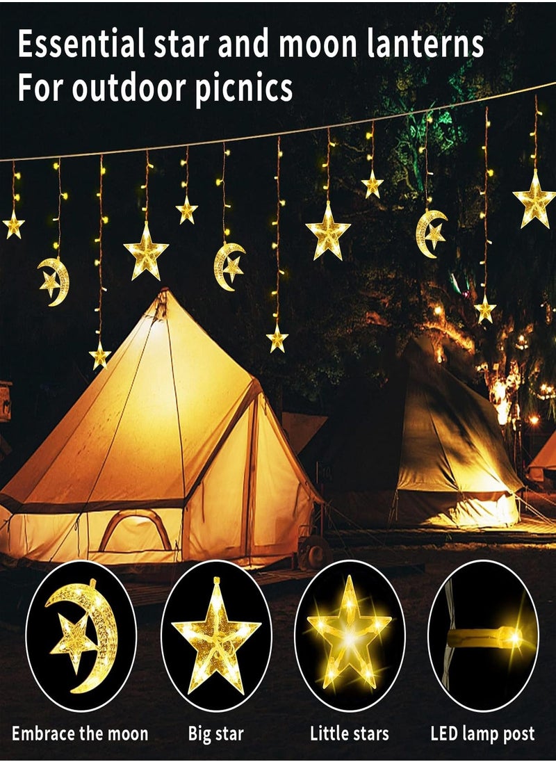 Home Care - LED Moon And Star Pattern Ramdan Decorative Lights Warm White 3 M LED Moon And Star Pattern Ramdan Decorative Lights Warm White Three Pin Plug - Image 1